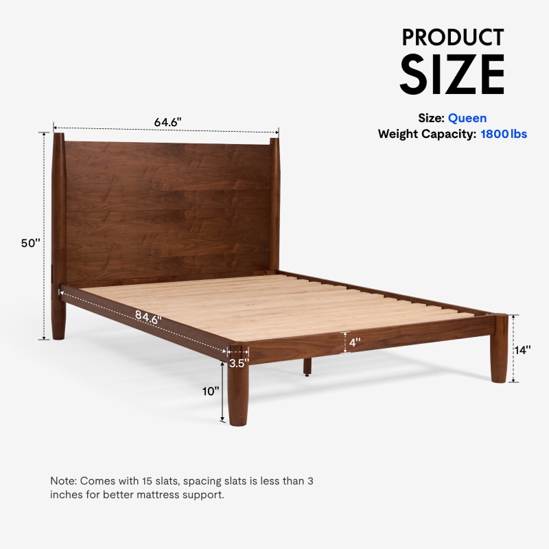 FlexiSpot Kana Retro Japanese Joinery Bed | Mid-Century Modern Style